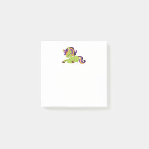 Cute Frankenstein Unicorn Halloween Teckning Post-it Block
