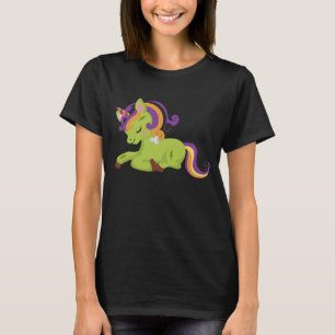 Cute Frankenstein Unicorn Halloween Teckning T Shirt