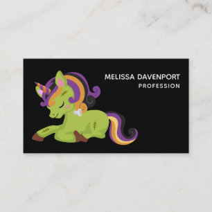 Cute Frankenstein Unicorn Halloween Visitkort