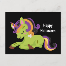 Cute Frankenstein Unicorn Halloween Vykort