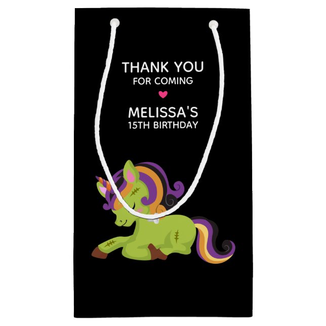 Cute Frankenstein Unicorn Party Tack (Baksidan)
