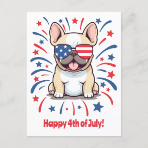 Cute Fransk Bulldog, 4 juli Vykort