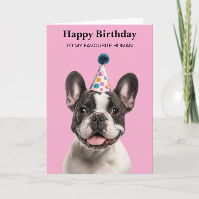Cute Fransk Bulldog Anpassningsbar Birthday Kort (Framsida)
