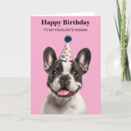 Cute Fransk Bulldog Anpassningsbar Birthday Kort