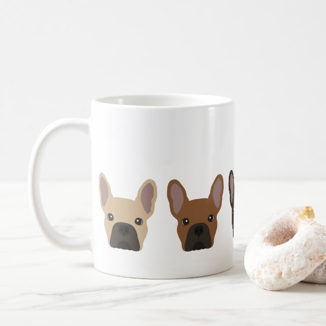Cute Fransk Bulldog Ansikte Kaffemugg (Med munk)