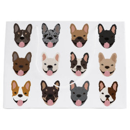 Cute Fransk Bulldog Ansikte Mönster