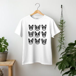 Cute Fransk Bulldog Ansikte T-Shirt för Hundälskar