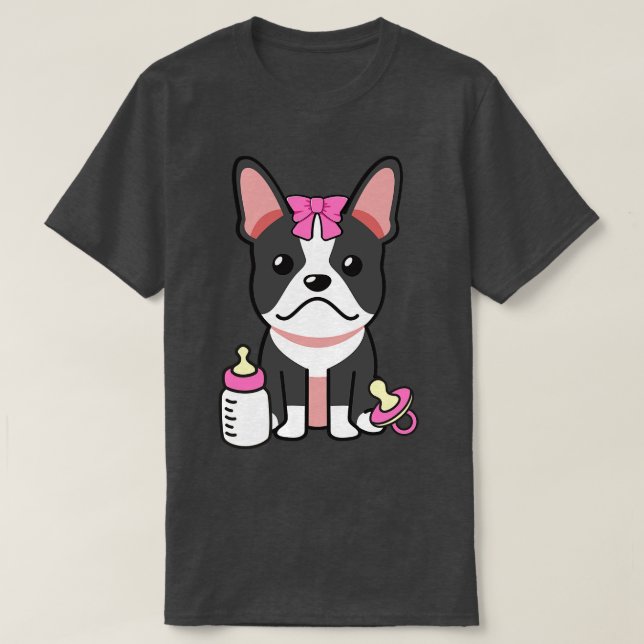 Cute Fransk Bulldog är ett Ba T Shirt (Design framsida)