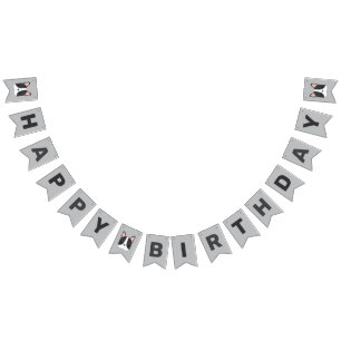 Cute Fransk Bulldog Birthday Vimplar