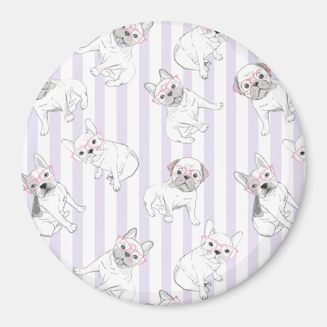 Cute Fransk Bulldog/Boston Terrier Magnet (Framsidan)