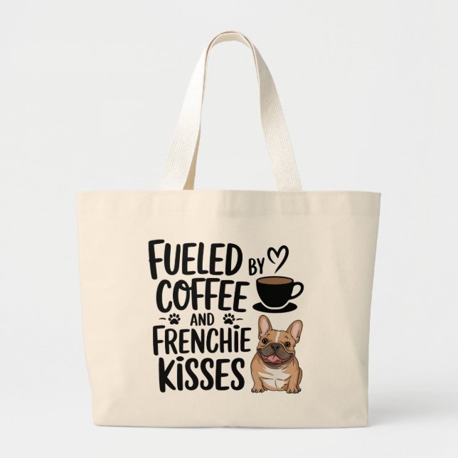 Cute Fransk Bulldog Coffee Älskare Frenchie Mamma  Jumbo Tygkasse (Framsidan)