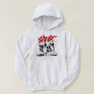 Cute Fransk Bulldog, färgat huvudband och glas T Shirt
