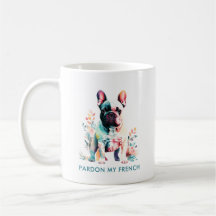 Cute Fransk Bulldog Flowers Pardon Min Fransk