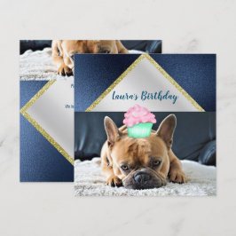 Cute Fransk Bulldog Födelsedagsfest inbjudan