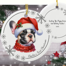 Cute Fransk Bulldog första jul