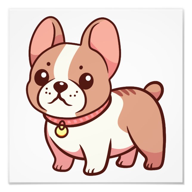Cute Fransk Bulldog Fototryck (Framsidan)