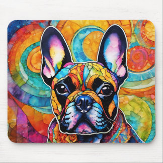 Cute Fransk Bulldog "Frenchie" Colorful Mousepad Musmatta