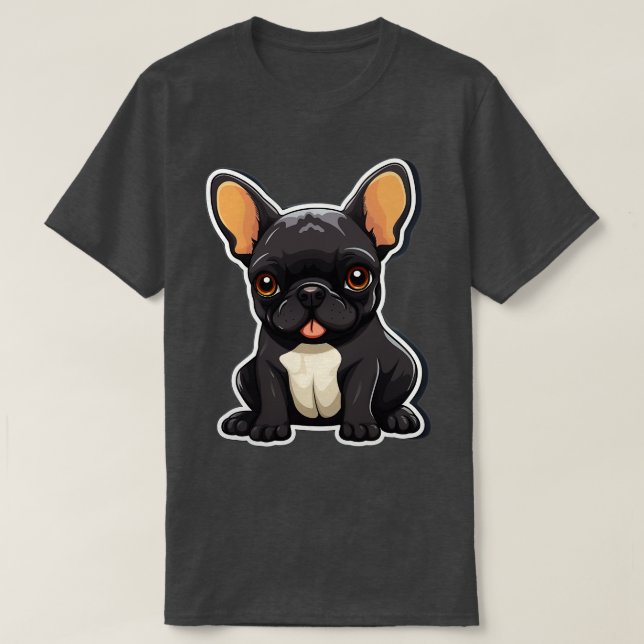 Cute Fransk Bulldog Frenchie Hund älskare Funny 6 T Shirt (Design framsida)