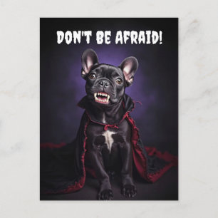 Cute Fransk Bulldog Frenchie Vampire Halloween Helg Vykort