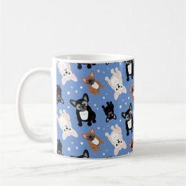 Cute Fransk Bulldog Frenchies Blue-Anpassningsbar Kaffemugg
