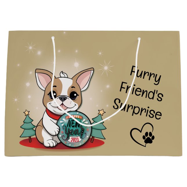 Cute Fransk Bulldog Funny Gott nytt år (Framsidan)