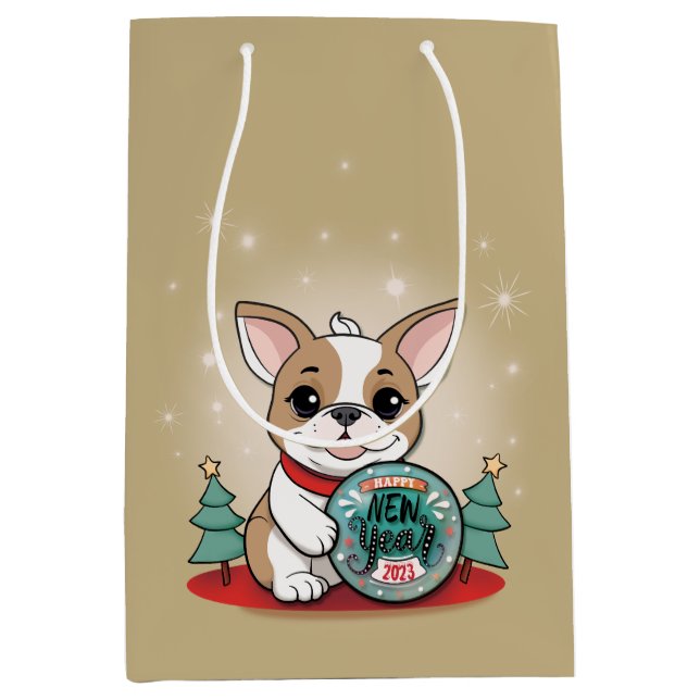 Cute Fransk Bulldog Funny Gott nytt år (Framsidan)