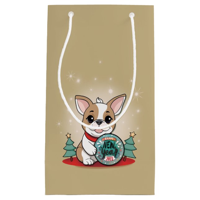 Cute Fransk Bulldog Funny Gott nytt år (Framsidan)