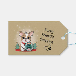 Cute Fransk Bulldog Funny Gott nytt år Presentetikett