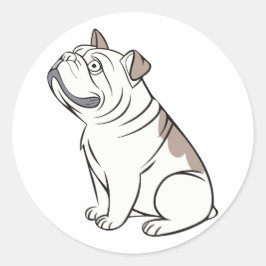Cute Fransk Bulldog Funny Runt Klistermärke