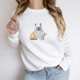 Cute Fransk Bulldog Ghost Pumpkin Halloween T Shirt