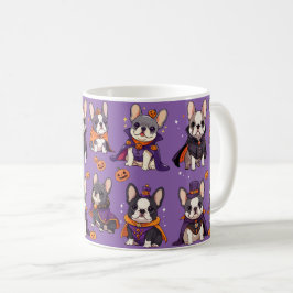 Cute Fransk Bulldog halloween mönster Kaffemugg