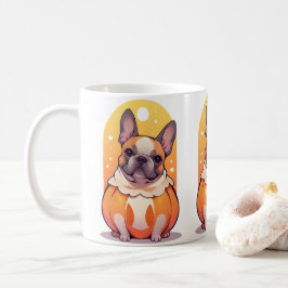 Cute Fransk Bulldog halloween Pumpkin Kaffemugg