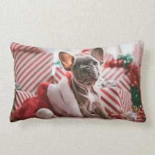 "Cute Fransk Bulldog Julpillow" Lumbarkudde