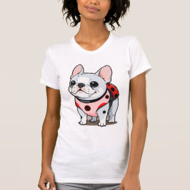 Cute Fransk Bulldog Ladybug T Shirt