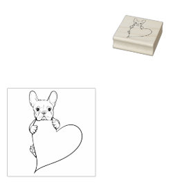 Cute Fransk Bulldog med ett hjärta Stämpel