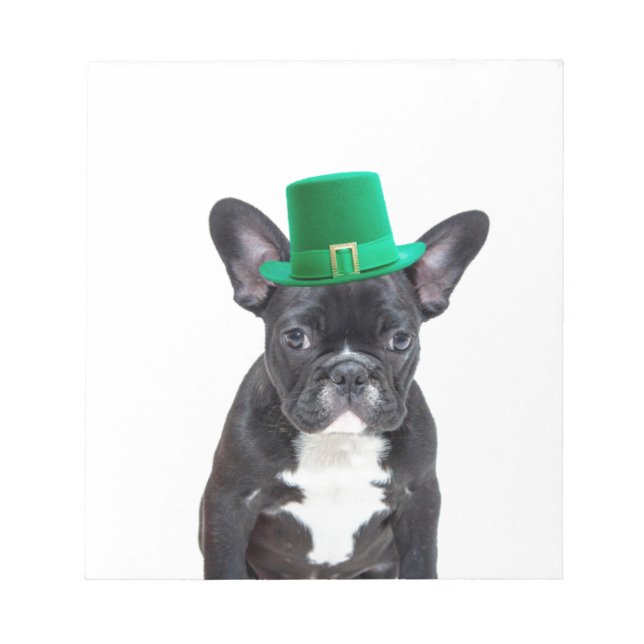 Cute Fransk Bulldog med Hat St. Patrick's Day Anteckningsblock (Framsida)