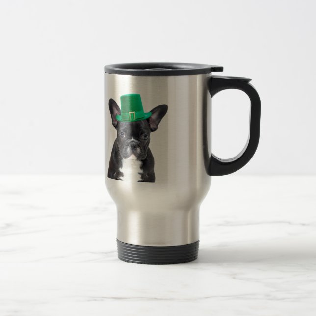 Cute Fransk Bulldog med Hat St. Patrick's Day Resemugg (Höger)