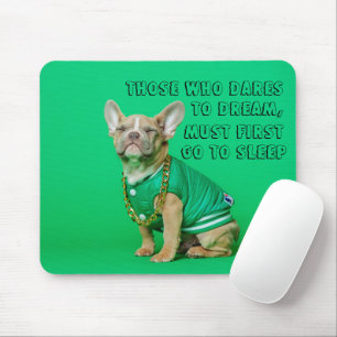 Cute Fransk Bulldog med inspirerande citat Musmatta