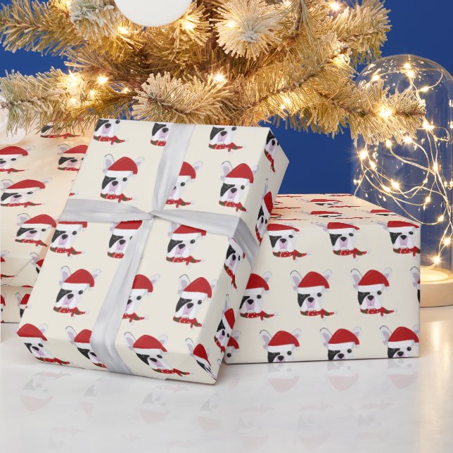 Cute Fransk Bulldog med Santa Hat - jul Presentpapper (Helgdagar)