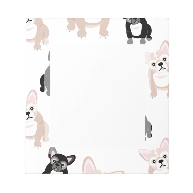 Cute Fransk Bulldog Mönster Anteckningsblock (Framsida)