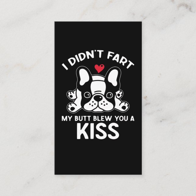 Cute Fransk Bulldog Owner Frenchie Hund Kärlek Visitkort (Framsida)