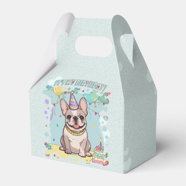 Cute Fransk Bulldog Pastel Det är min födelsedag Presentaskar (Baksidan Sidan)