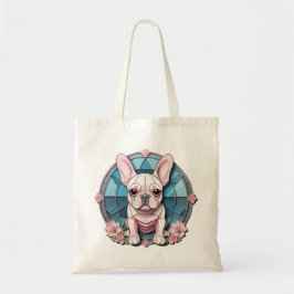Cute Fransk Bulldog Pastel Stached Glass Tygkasse