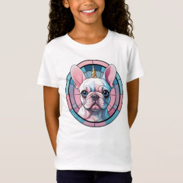Cute Fransk Bulldog Pastel Unicorn Stached Glass T Shirt