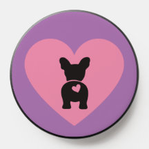Cute Fransk Bulldog PindPop Socket med Heart Svan