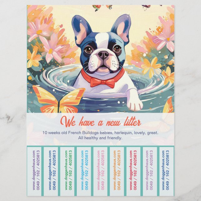 Cute Fransk Bulldog Puppy Flyer (Framsidan)