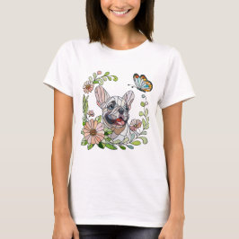 Cute Fransk Bulldog Puppy - pastellmosaik T Shirt