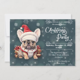 Cute Fransk Bulldog Qanta Hat jul Party Inbjudningar