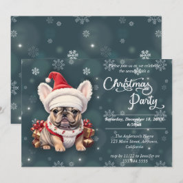 Cute Fransk Bulldog Qanta Hat jul Party Inbjudningar