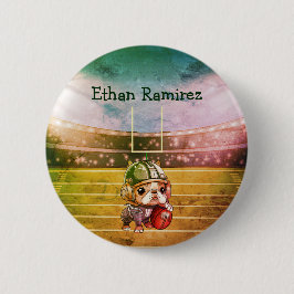 Cute Fransk bulldog Quarterback Football Stadium Knapp